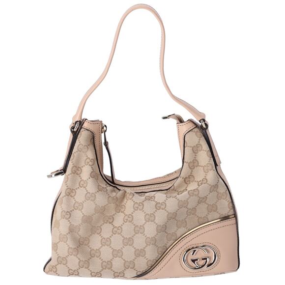 GUCCI GG Interlocking G Hobo Handbag 182489 Beige Gold - Picture 1 of 8